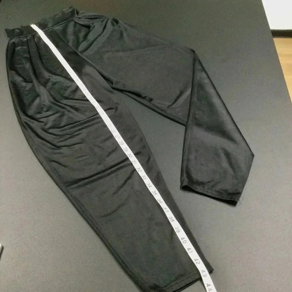 Vintage FINA Womens Black Pull On Pleated High Waist Pants Size Large - Picture 6 of 9